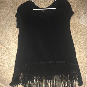 black fringe top